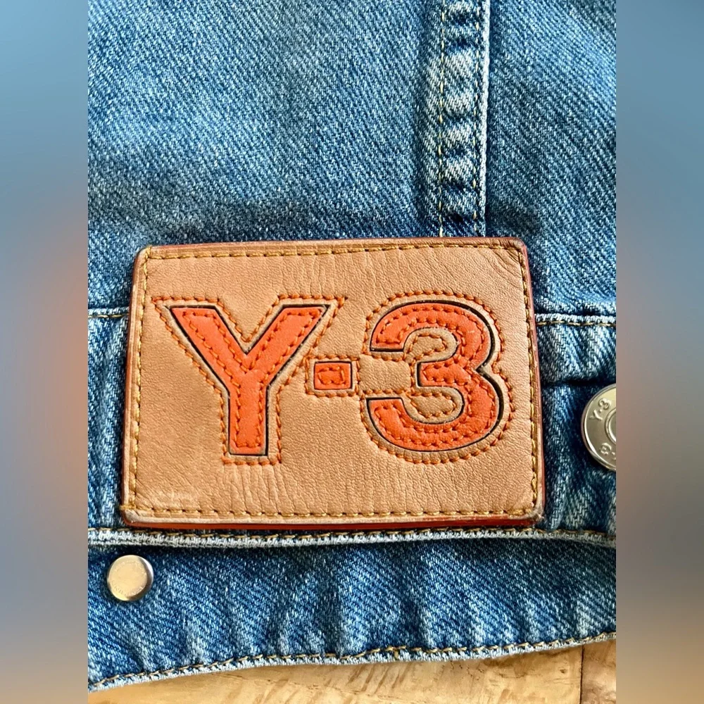 Y-3 by adidas W’s Distressed Denim Jacket Size L Yohji Yamamoto - Picture 5 of 8